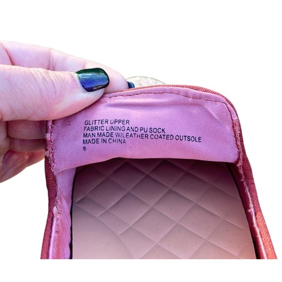 Birdies Glitter Slip On Sneakers Rose Gold Sparkle Comfort Shoes Women - Picture 12 of 12